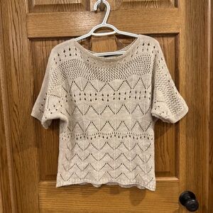 Blue Sand Made in Italy Open Knit Sweater Top Neutral. S/M